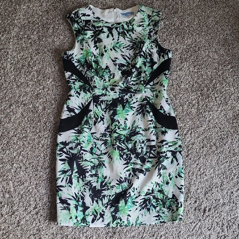 SALE--Antonio Melani Floral Green and Black Dress